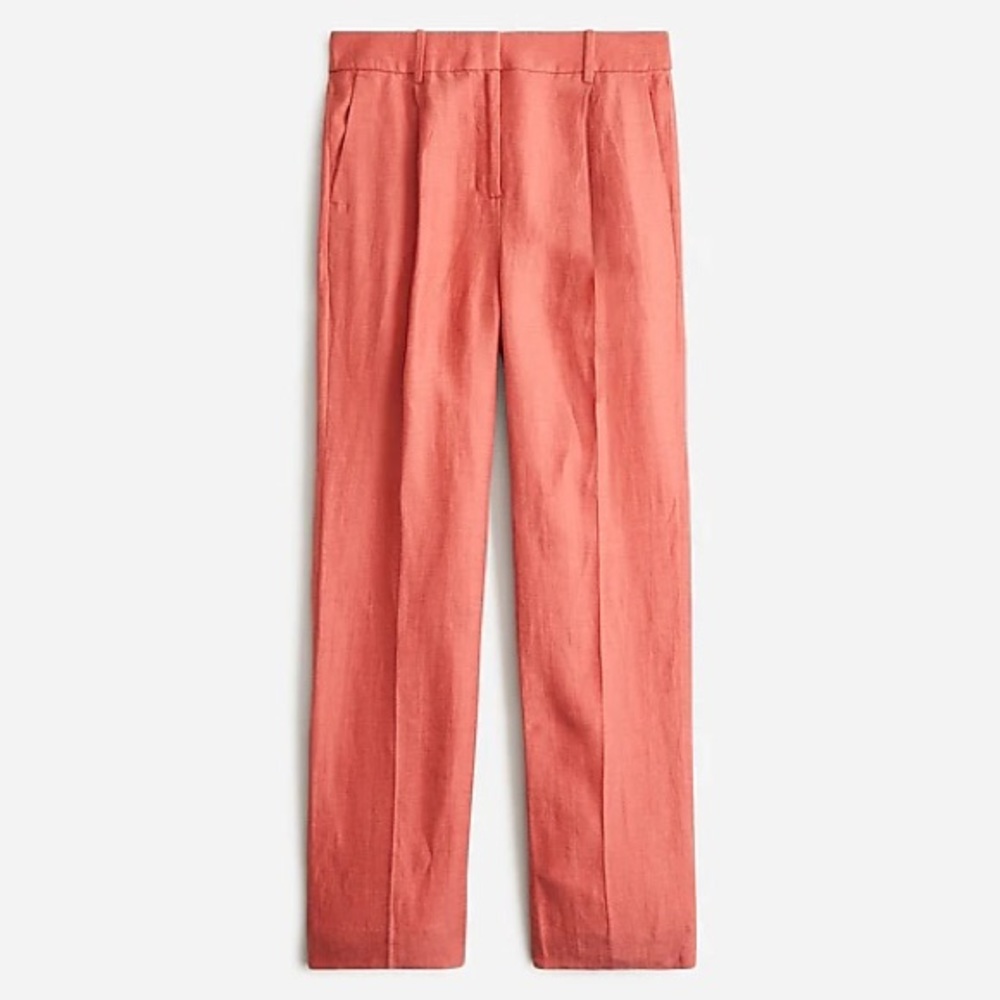 J. Crew Pleated linen-cupro trouser pants in Faded Spice NWT
